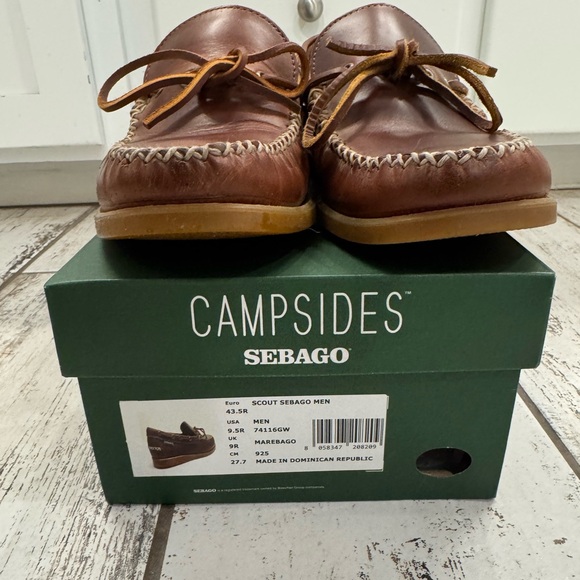 Sebago Campsides Size 9.5M Brown Leather Scout Camp Moc - Picture 2 of 9